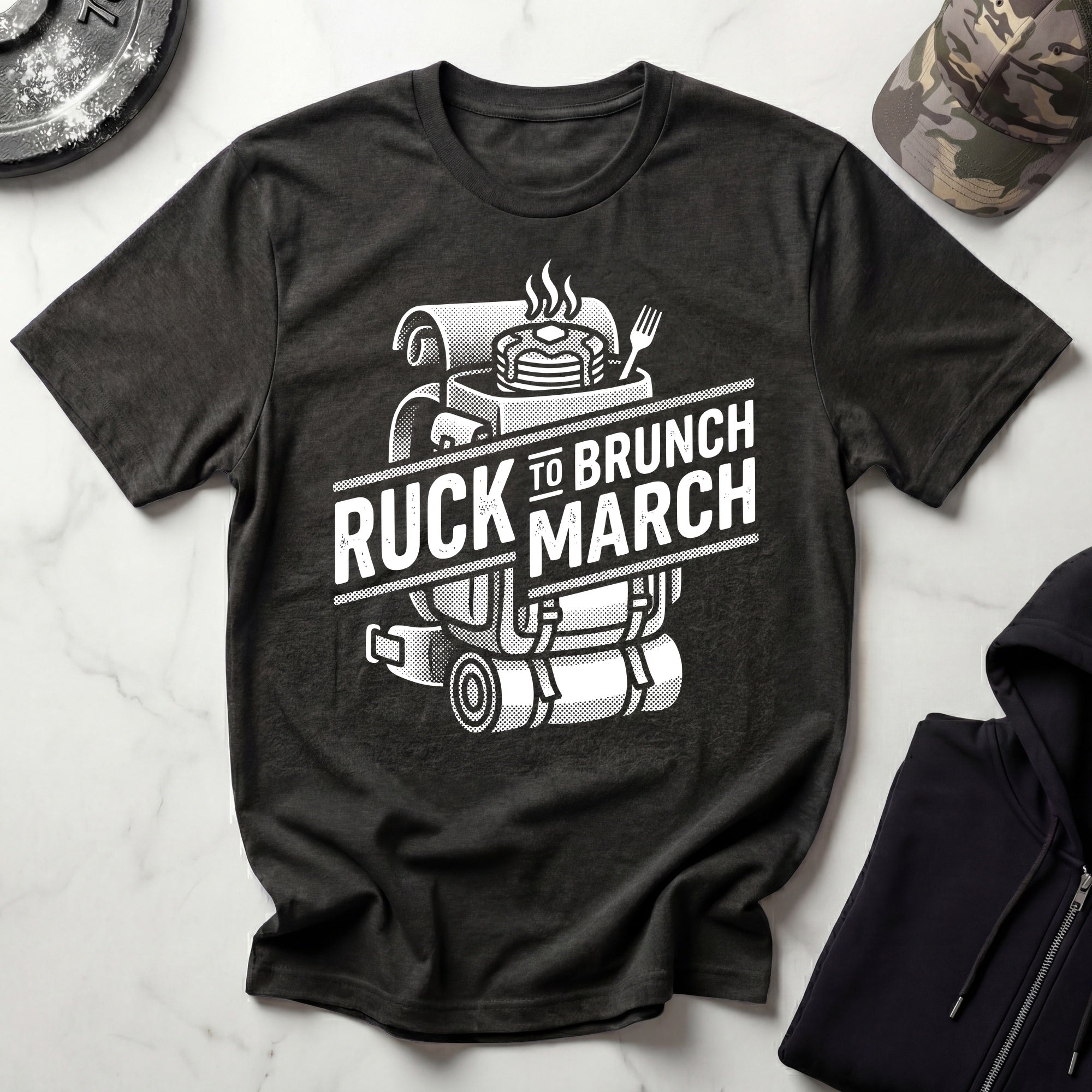 Ruck March To Brunch Retro Gym T-Shirt