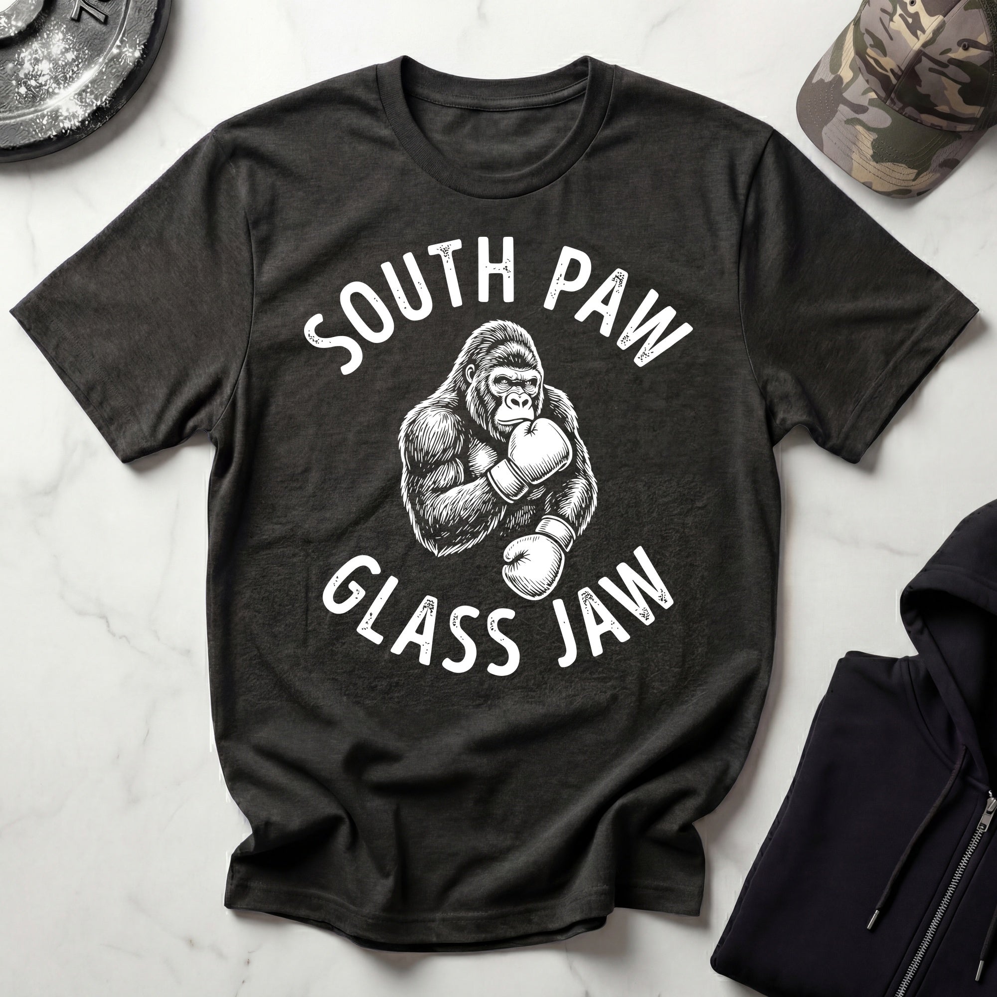 South Paw Gorilla Humour Vintage Gym T-Shirt