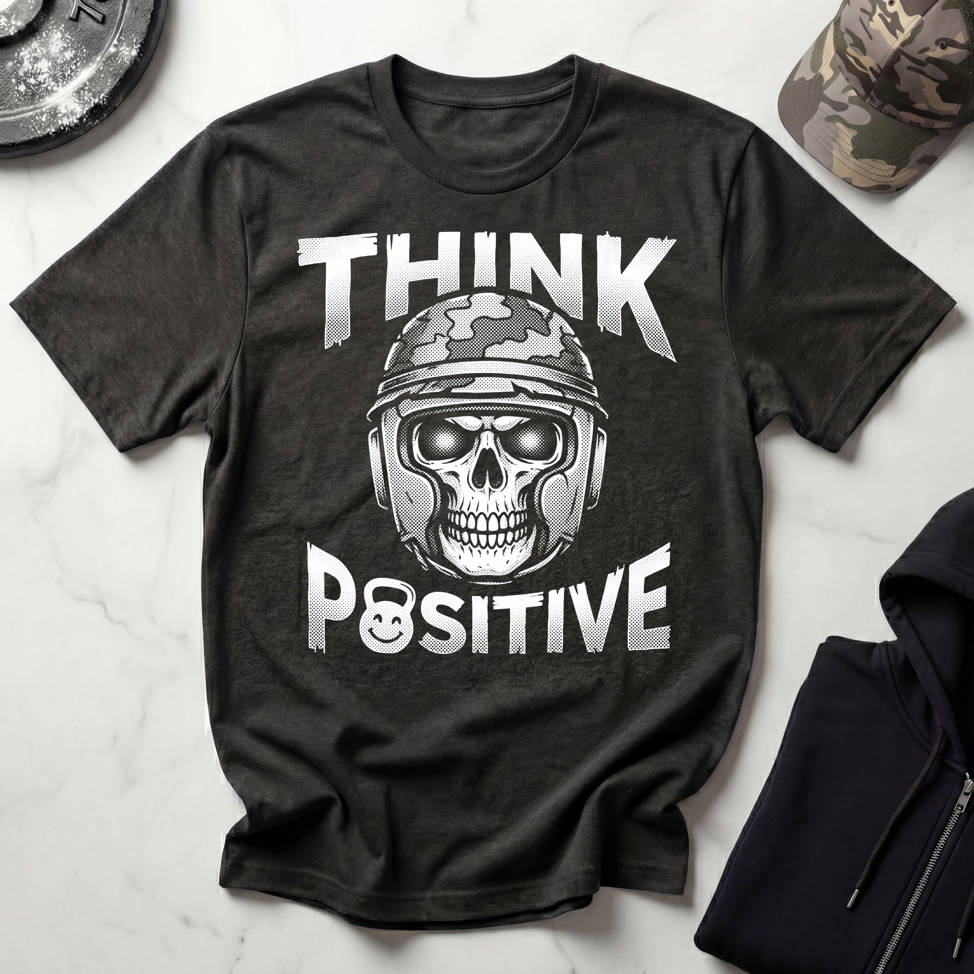 Think Positive Military Training Mindset Gym T-Shirt