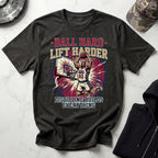 Basketball Ball Hard Lift Harder Gym T-Shirt