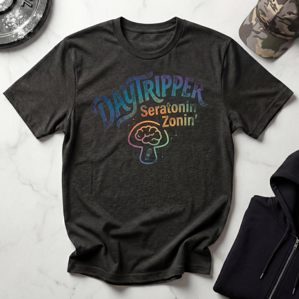 Day Tripper Mushroom Brain Graphic Gym T-Shirt