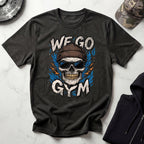 We Go Gym Skull Graphic Vintage Gym T-Shirt