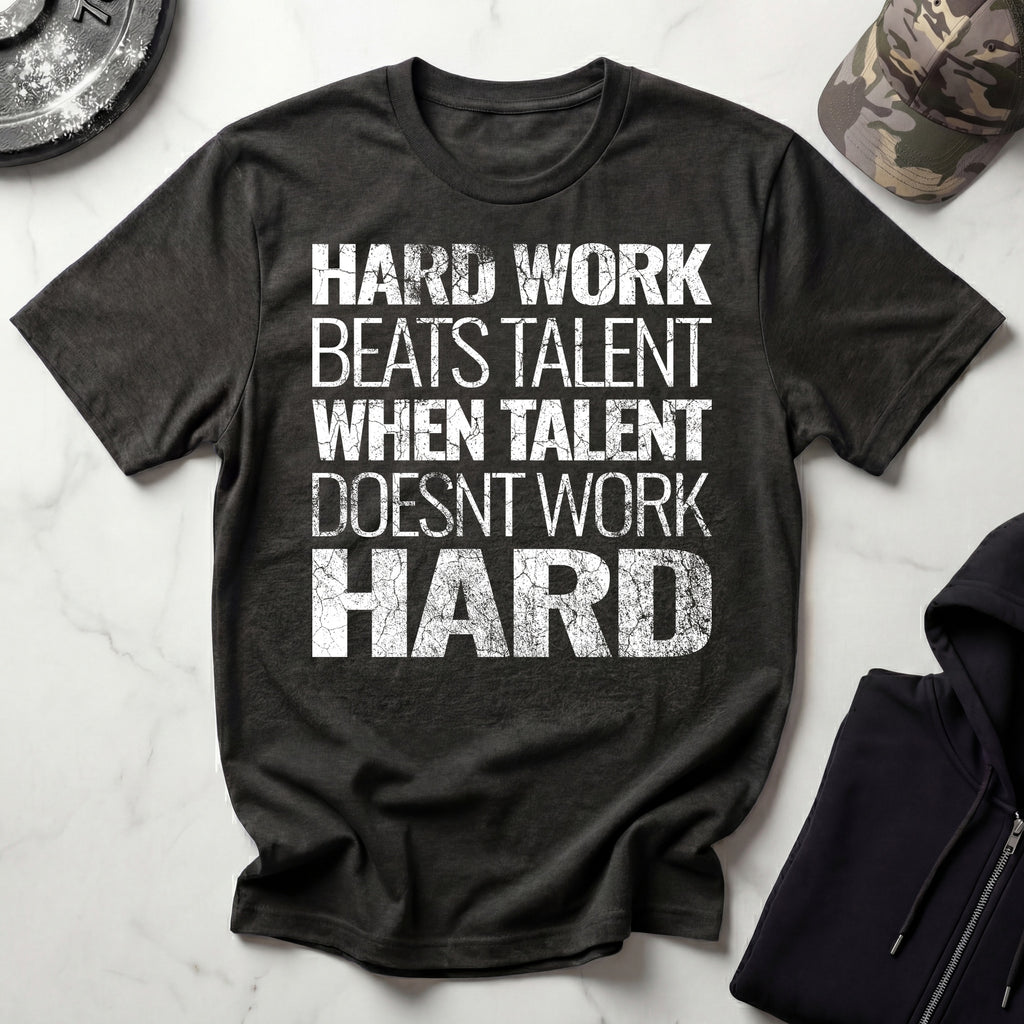 Hard Work Grunge Graphic Gym T-Shirt