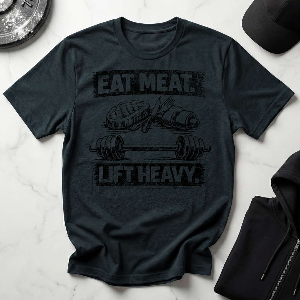 Eat Meat Lift Heavy Light Tee