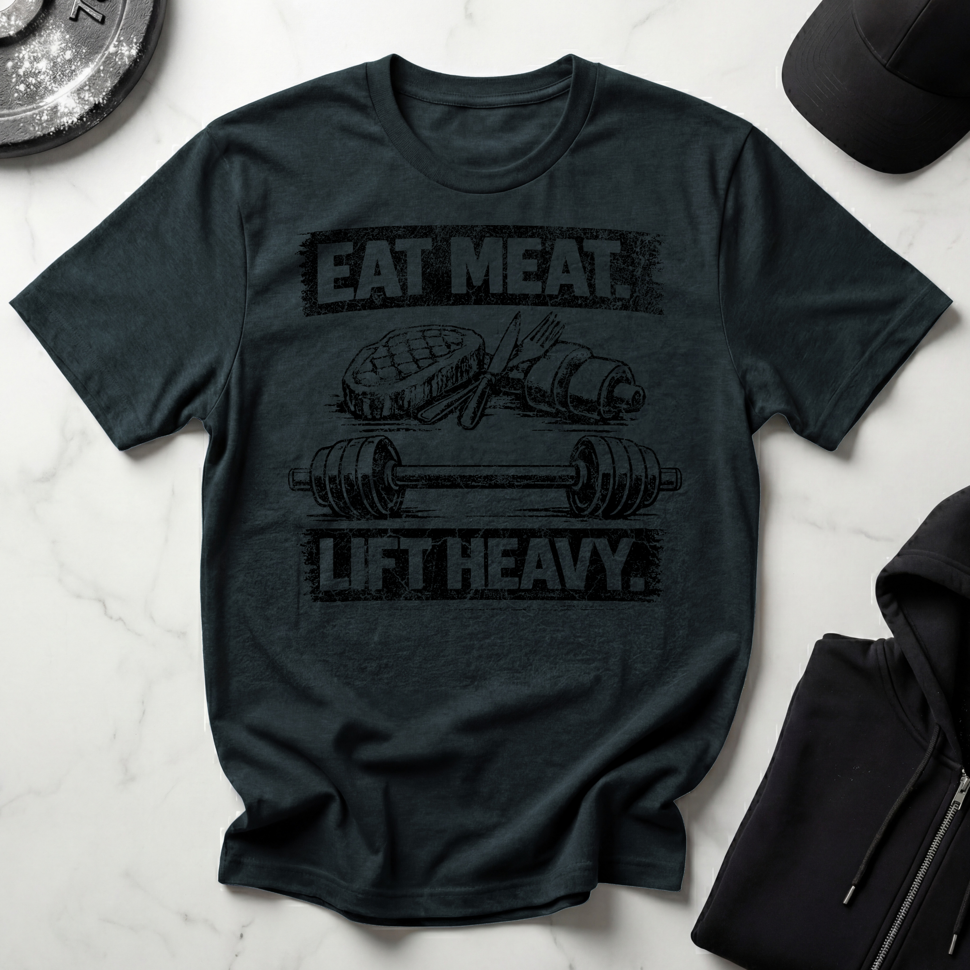 Eat Meat Lift Heavy Light Tee
