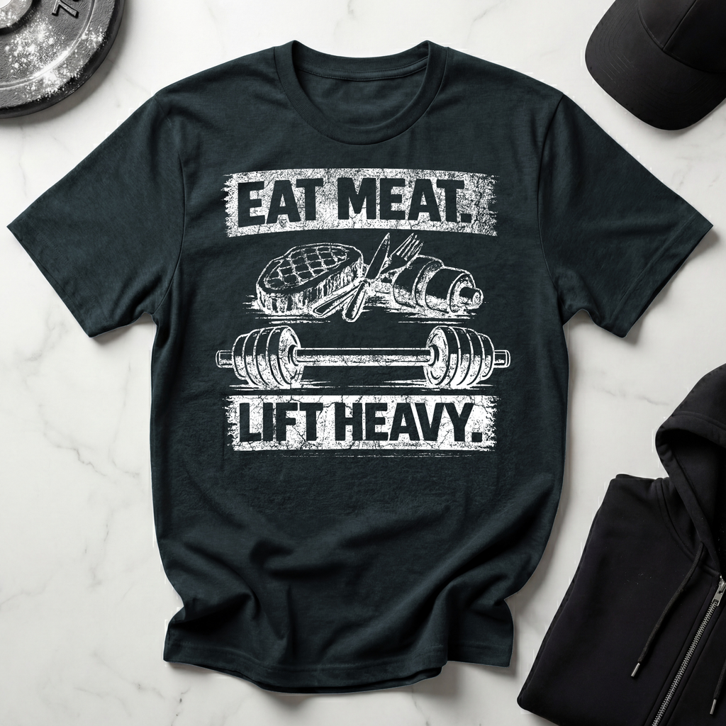 Eat Meat Lift Heavy Dark Tee