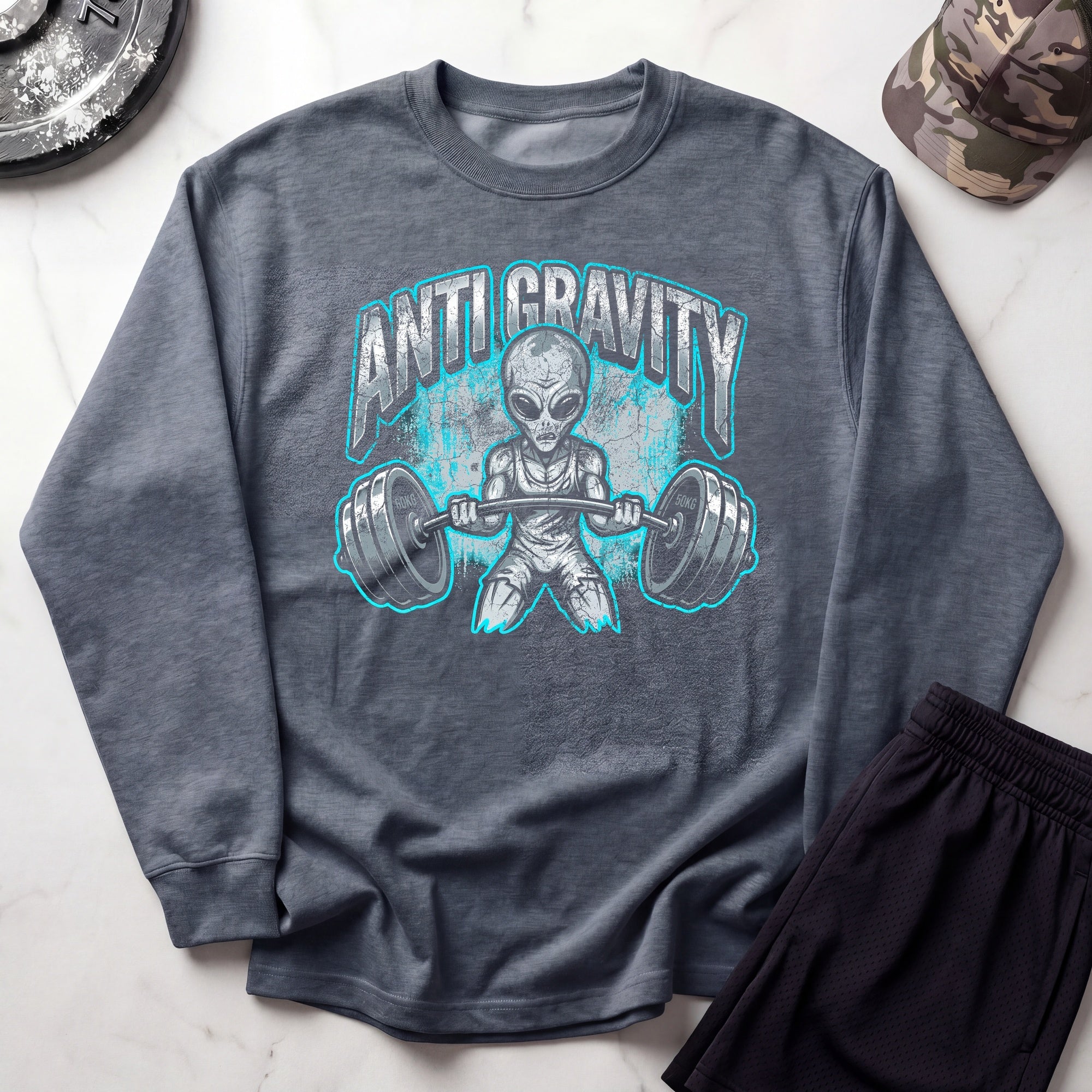 Anti Gravity Alien Gym Crewneck Sweatshirt