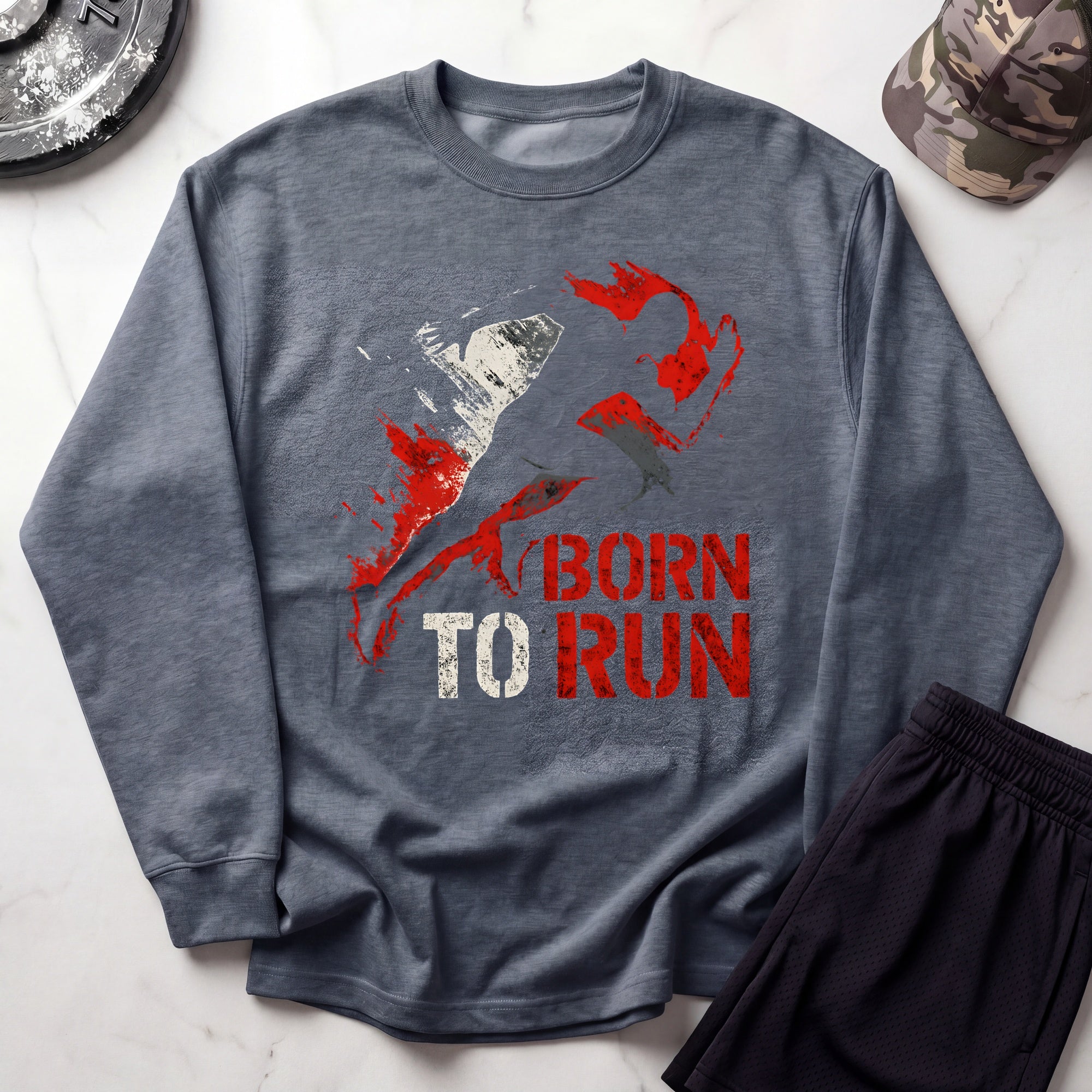 Born To Run Gym Crewneck Sweatshirt