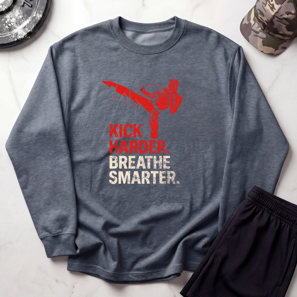 Kick Smarter Graphic Gym Crewneck Sweatshirt