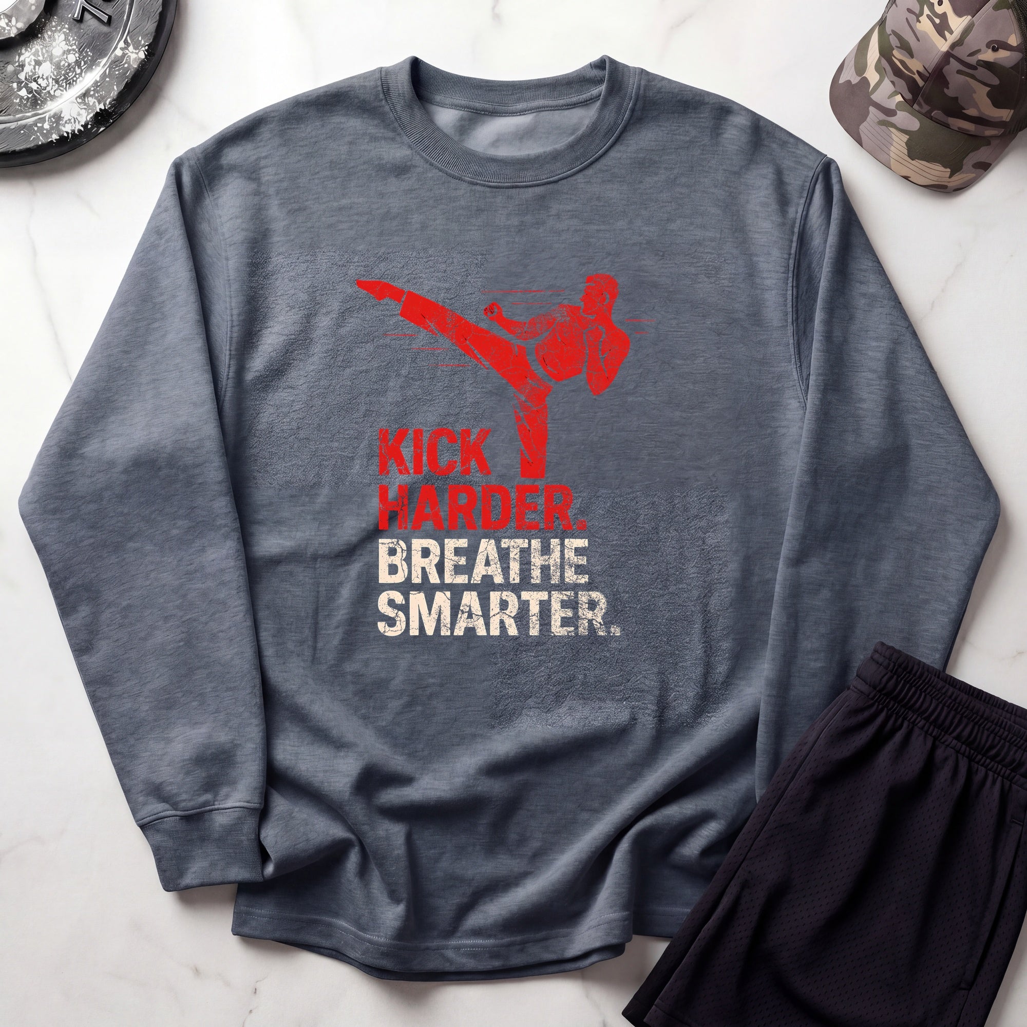 Kick Smarter Graphic Gym Crewneck Sweatshirt
