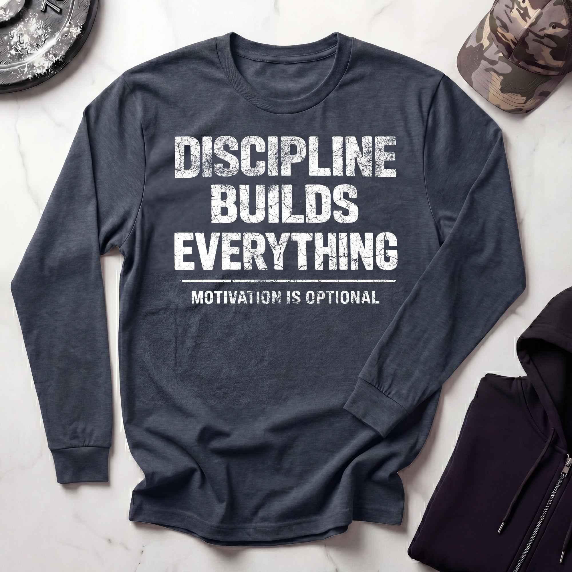 Discipline Builds Everything Long Sleeve Gym Tee