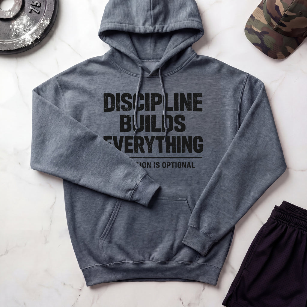 Discipline Builds Everything Graphic Gym Hoodie