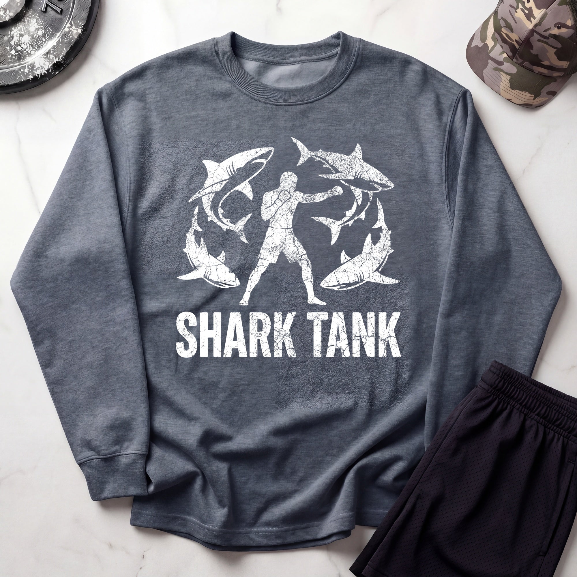 Shark Tank MMA Vintage Gym Crewneck Sweatshirt