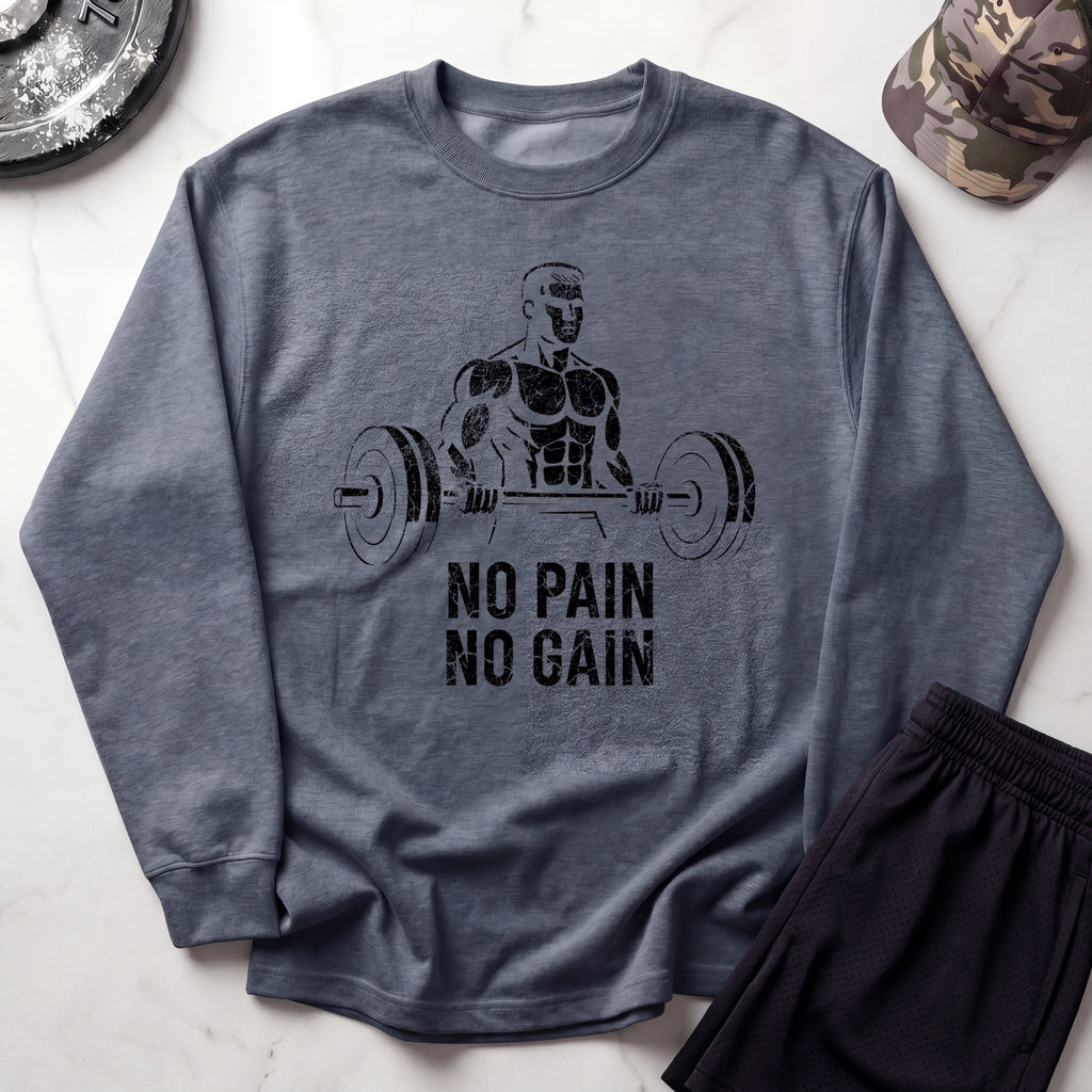 No Pain No Gain Cozy Gym Crewneck Sweatshirt