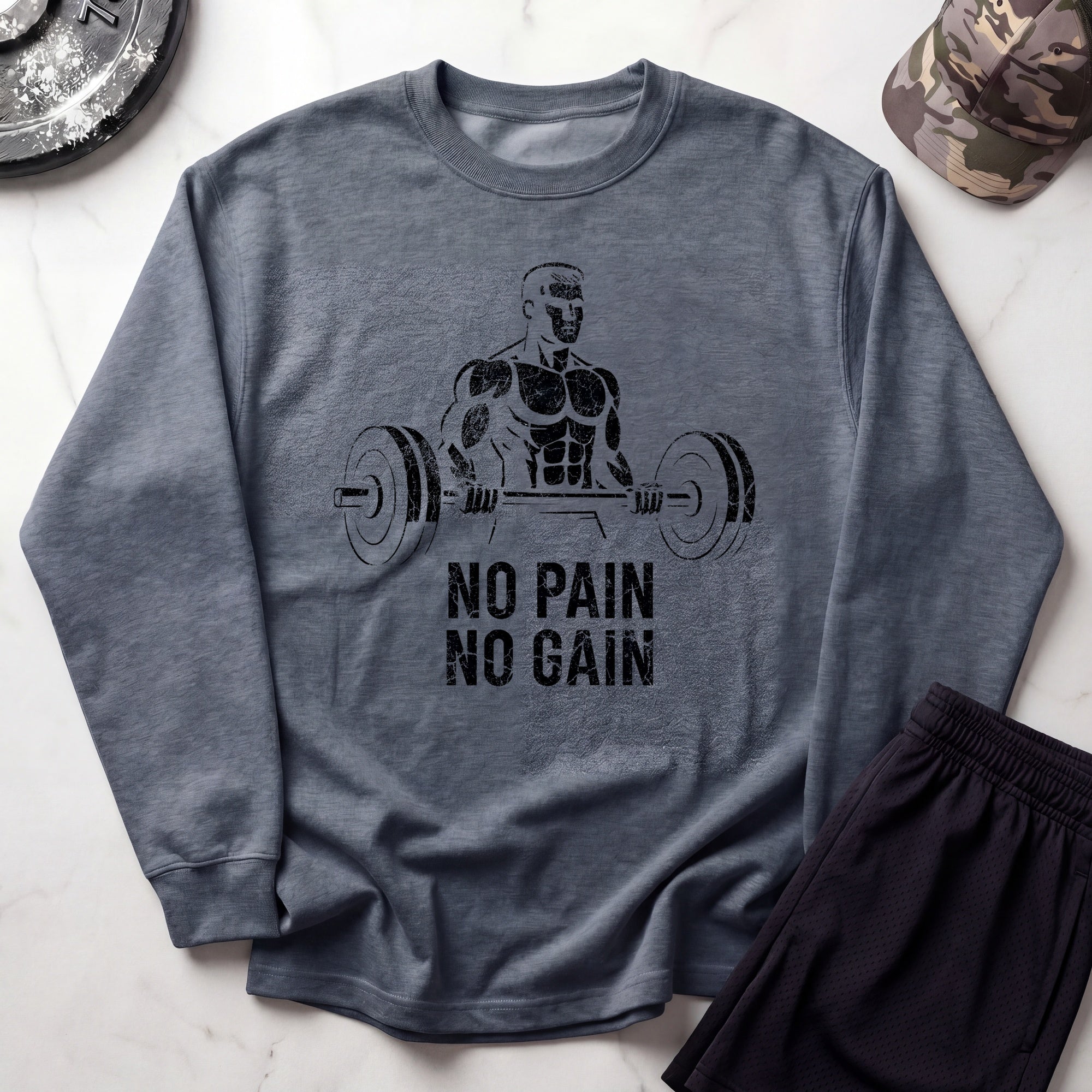 No Pain No Gain Cozy Gym Crewneck Sweatshirt