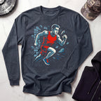 Runner Breaks Through Graphic Long Sleeve Gym Tee