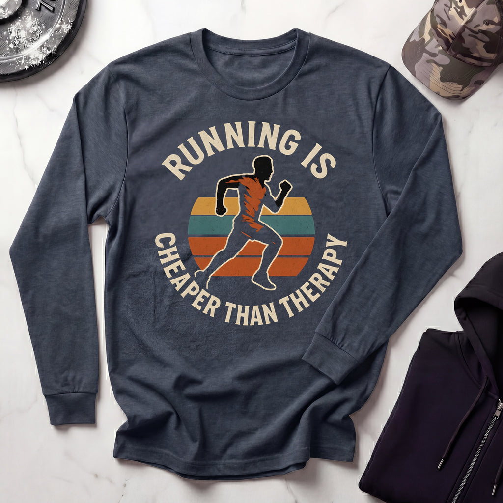Running Therapy Vintage Long Sleeve Gym Tee