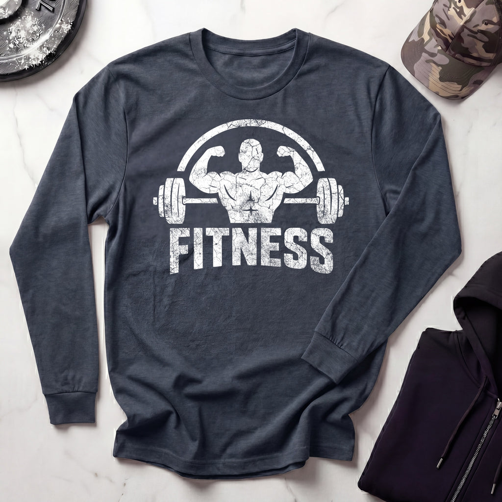 Weightlifting Fitness Vintage Long Sleeve Gym Tee