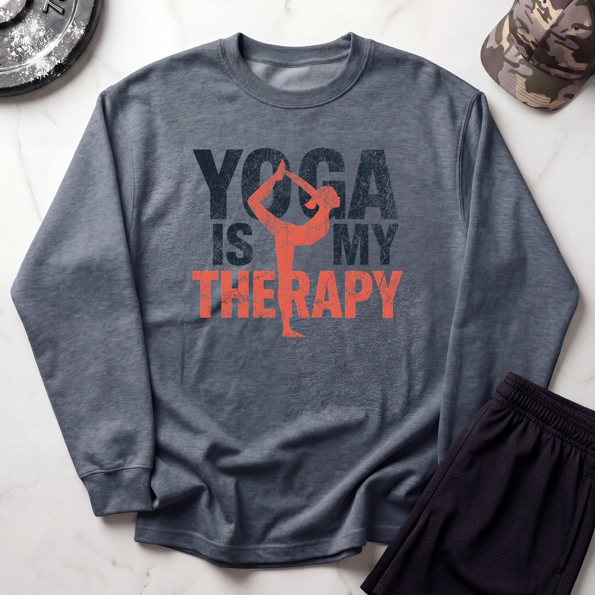 Yoga Is My Therapy Sweatshirt — Cozy Yoga Crewneck for Mindfulness & Wellness