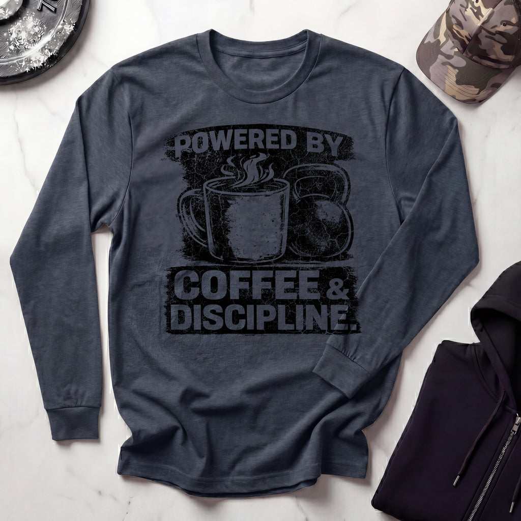 Coffee and Discipline Long Sleeve Gym Tee