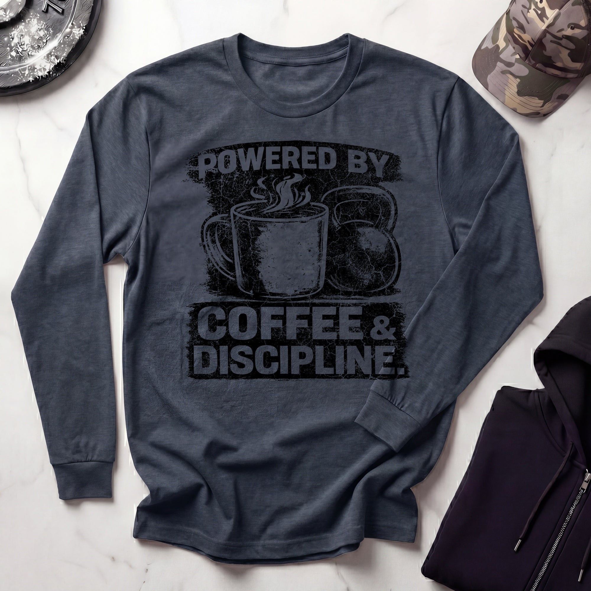 Coffee and Discipline Long Sleeve Gym Tee