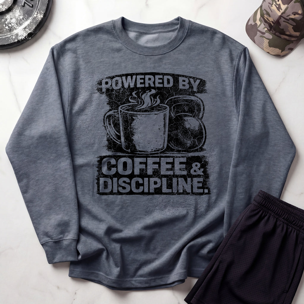 Powered By Coffee Gym Crewneck Sweatshirt