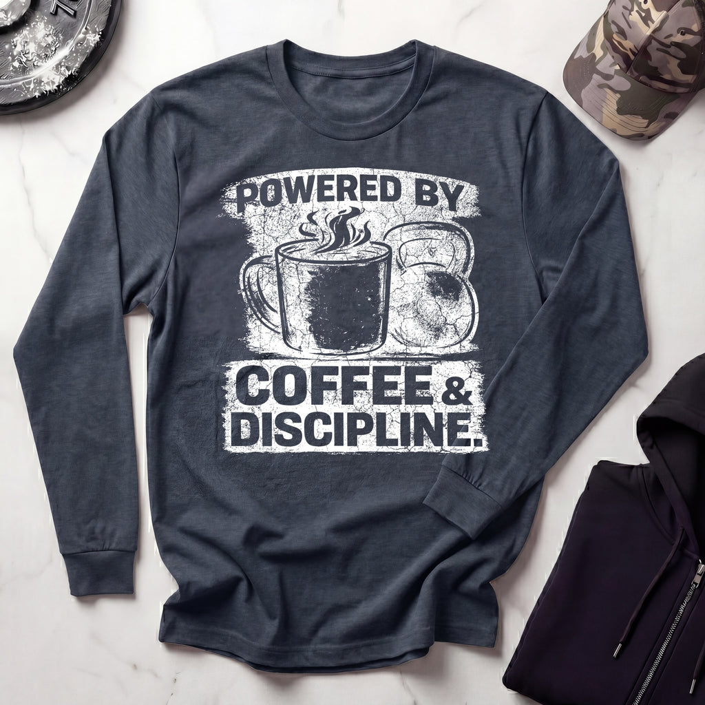 Coffee and Discipline Vintage Long Sleeve Gym Tee