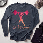 Barbell Barbie Long Sleeve Gym Tee