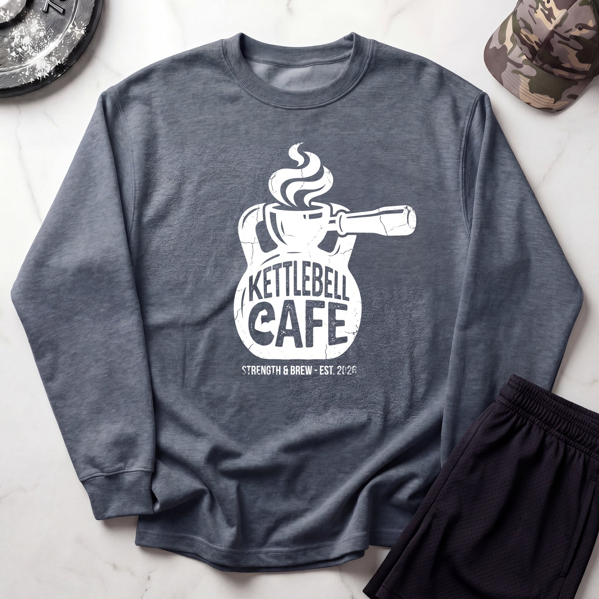 Kettlebell Cafe Cozy Gym Crewneck Sweatshirt