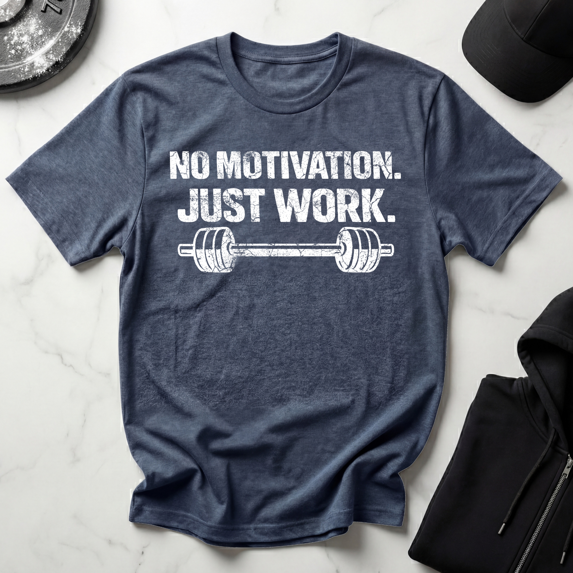 No Motivation Just Work Dark Tee