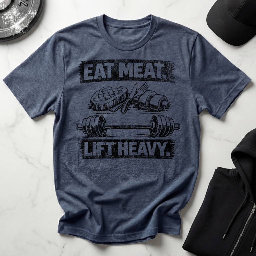 Eat Meat Lift Heavy Light Tee