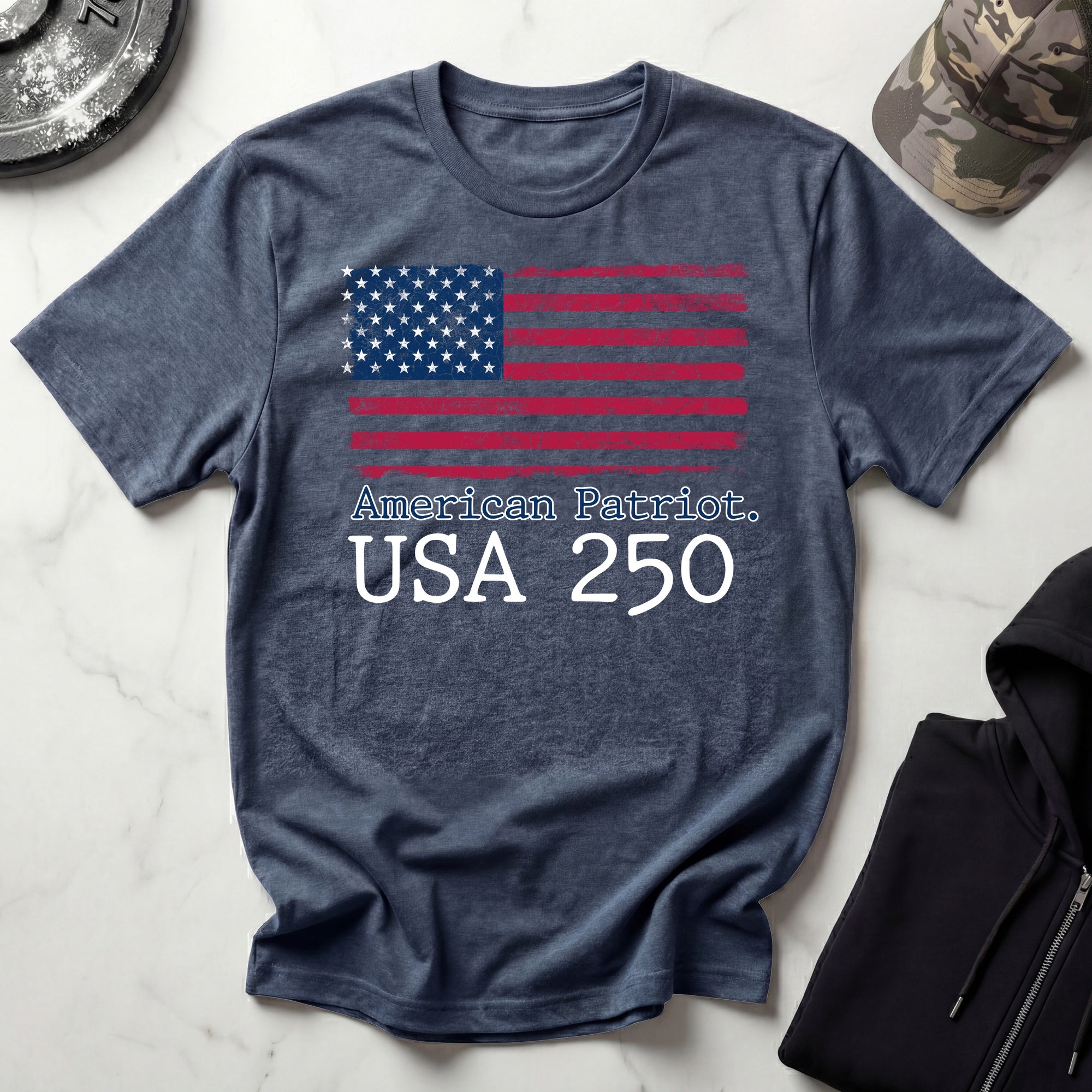American Patriot 250 Stars and Stripes Vintage Gym T-Shirt