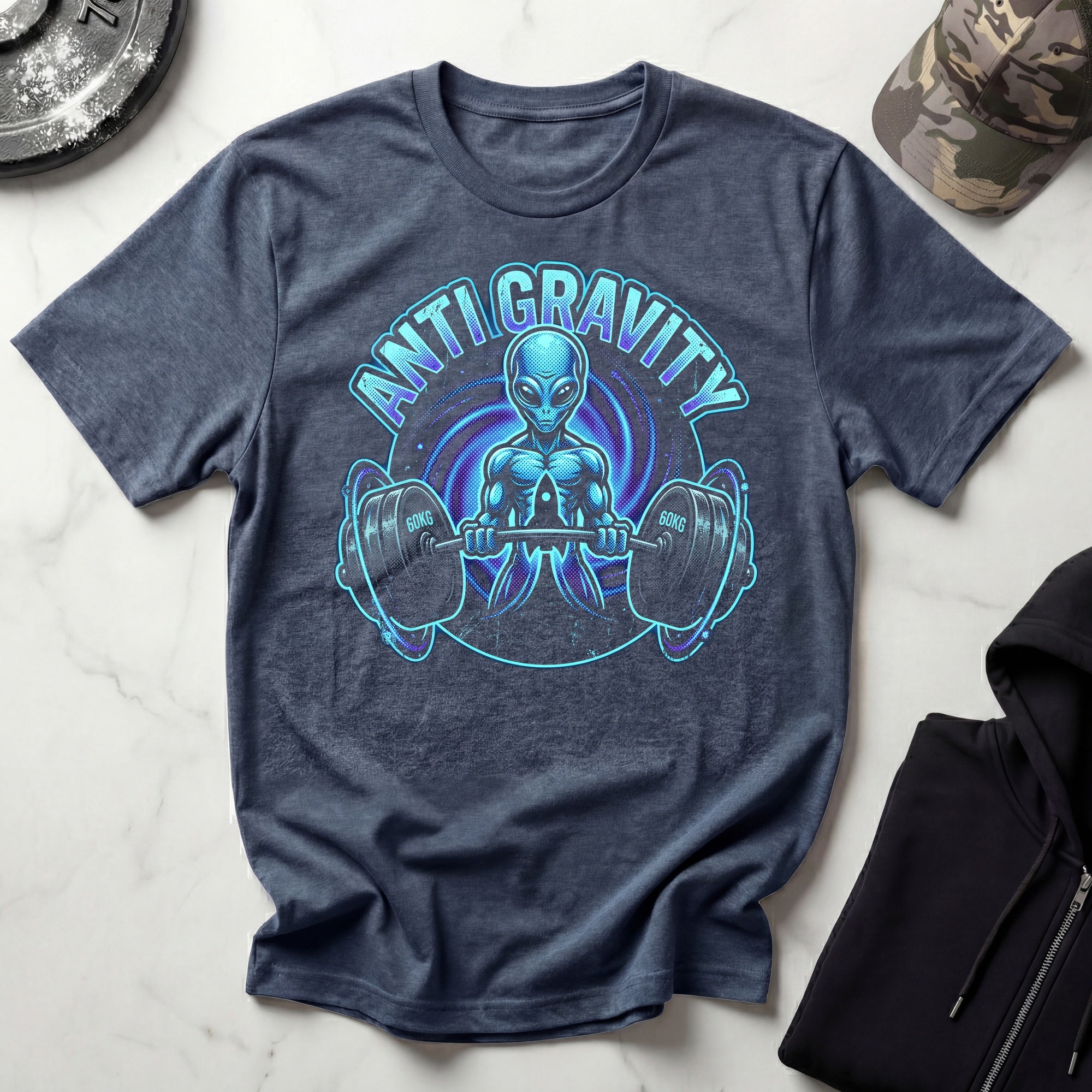 Anti Gravity Alien Weightlifter T-Shirt
