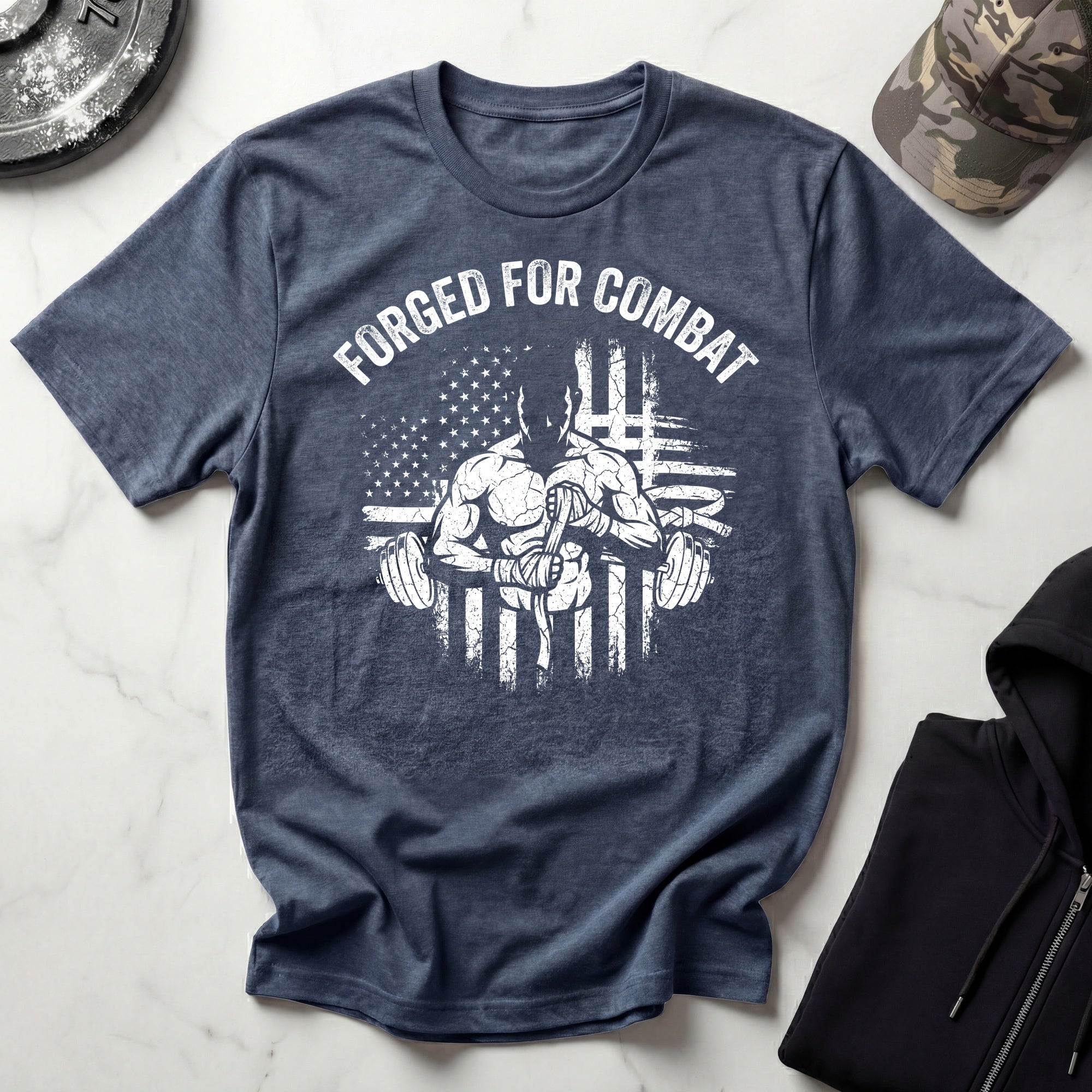 Forged for Combat Club Gym Vintage Retro Gym T-Shirt