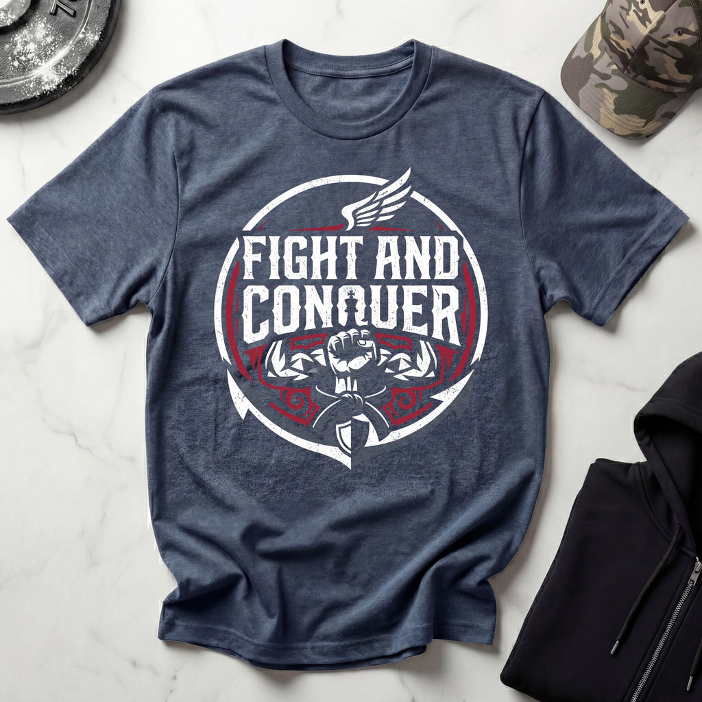 Fight and Conquer Boxing MMA T-Shirt