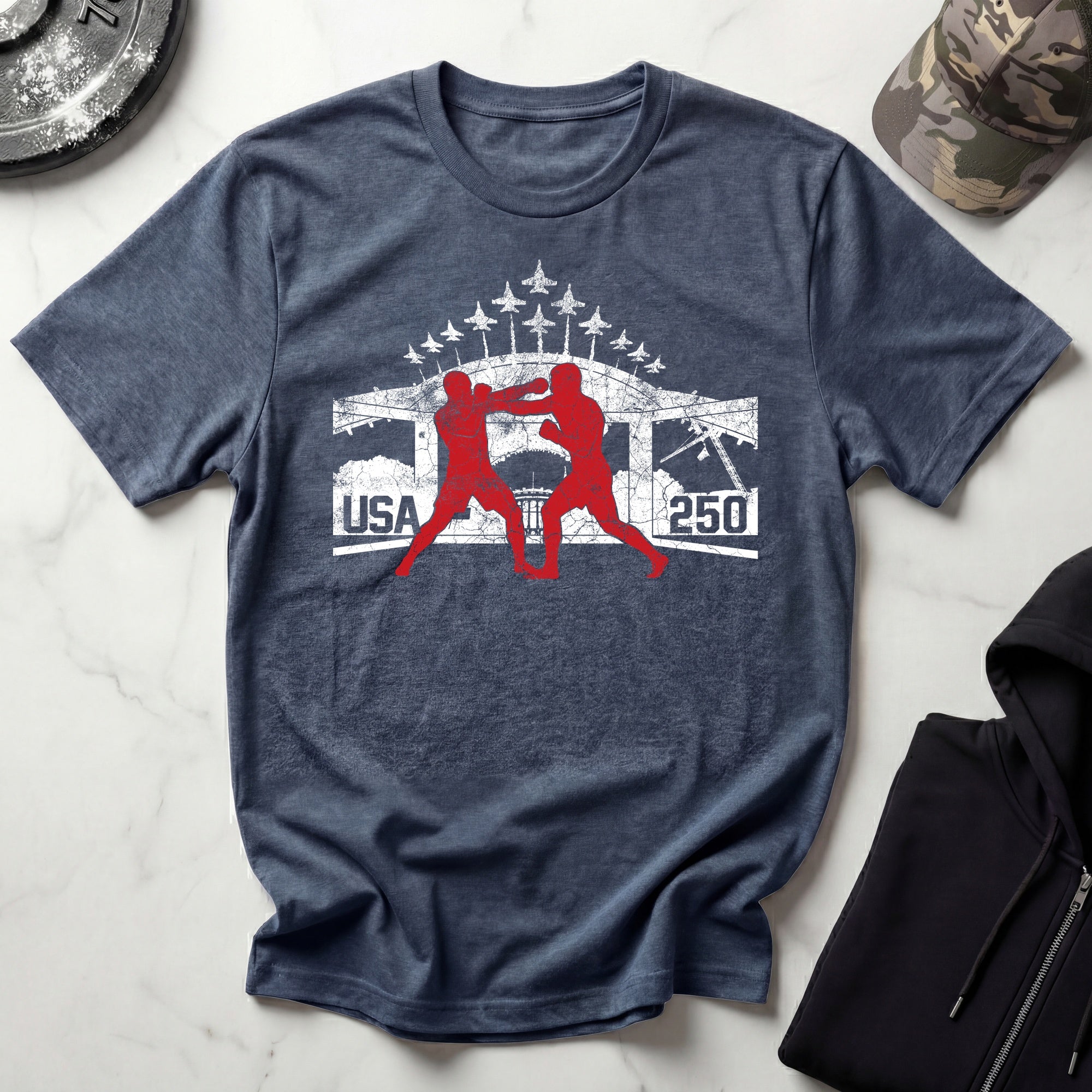 USA Freedom 250 Graphic Vintage Gym T-Shirt