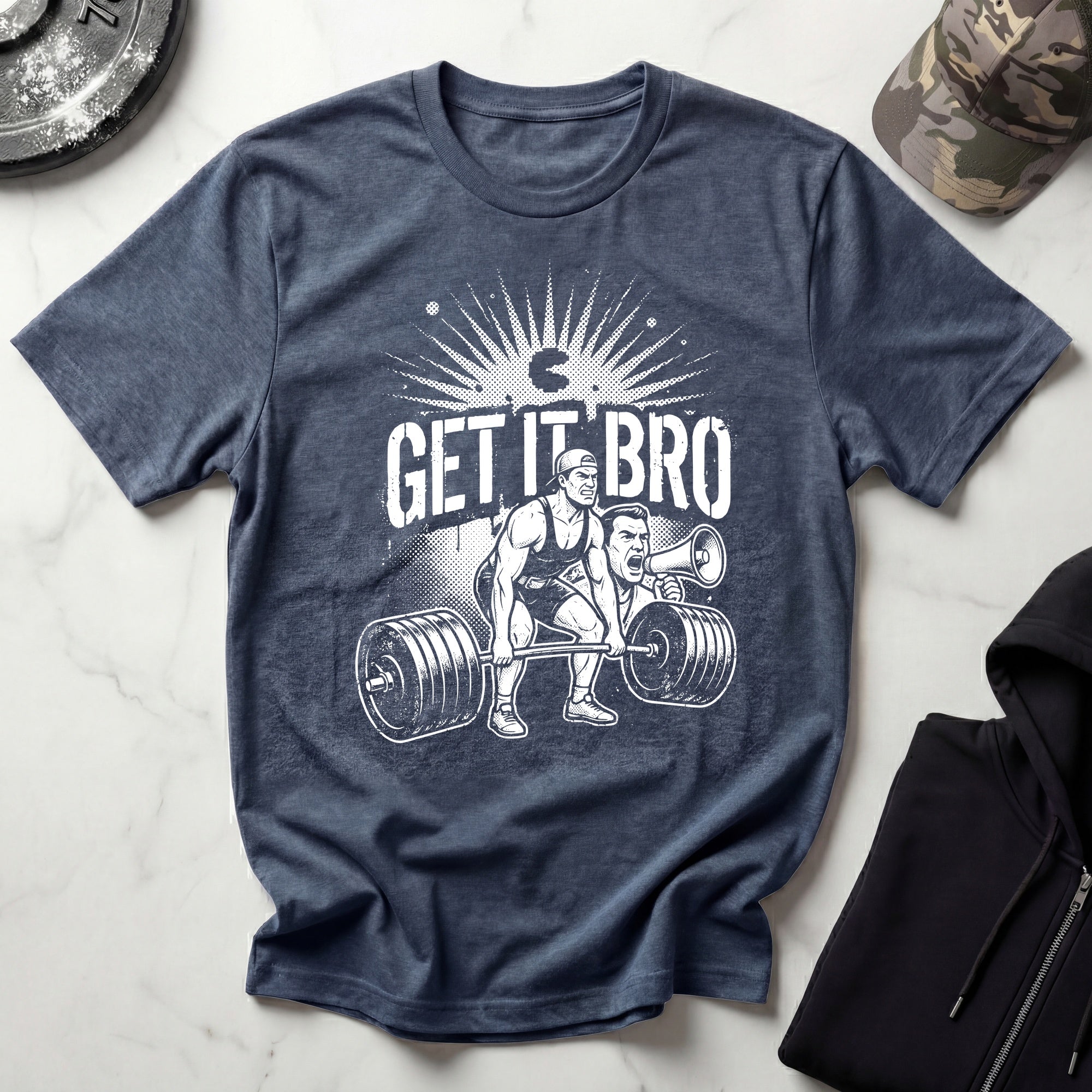 Get It Bro Weightlifting Coach Vintage Gym T-Shirt