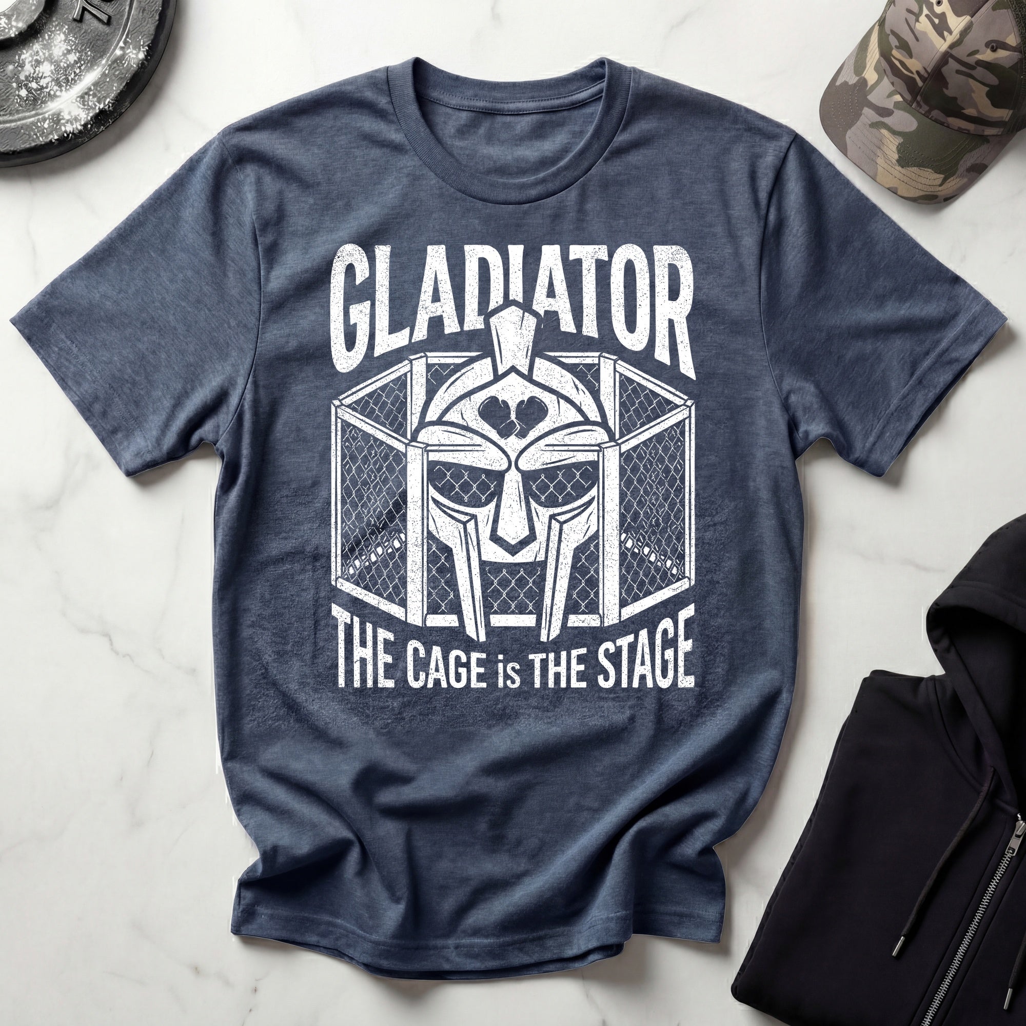 MMA Gladiator The Cage Is The Stage Vintage Gym T-Shirt