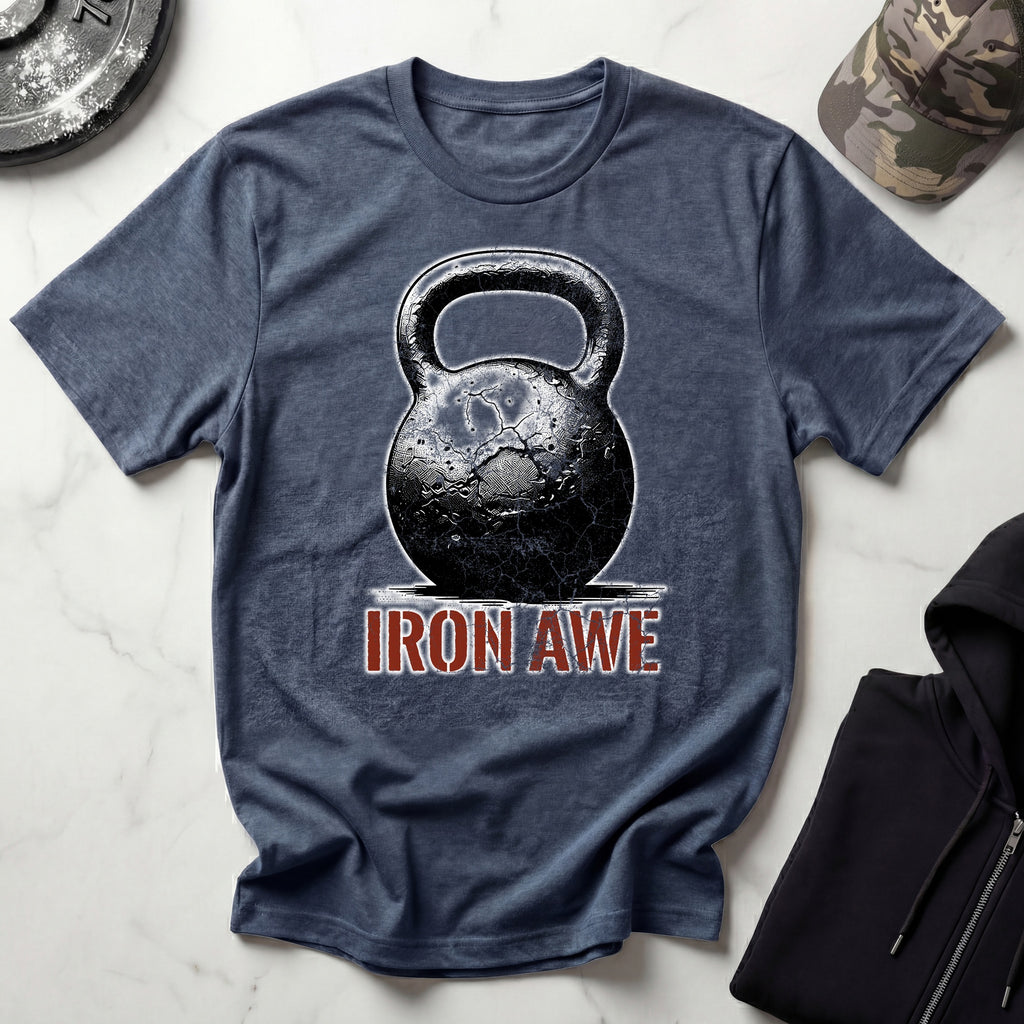 Iron Awe Kettlebell Graphic Gym T-Shirt