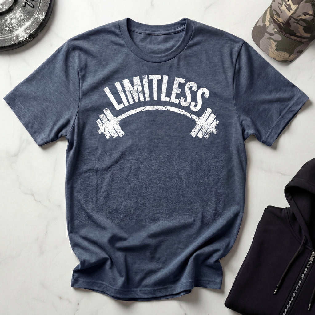 Limitless Barbell Training Vintage Graphic Gym T-Shirt