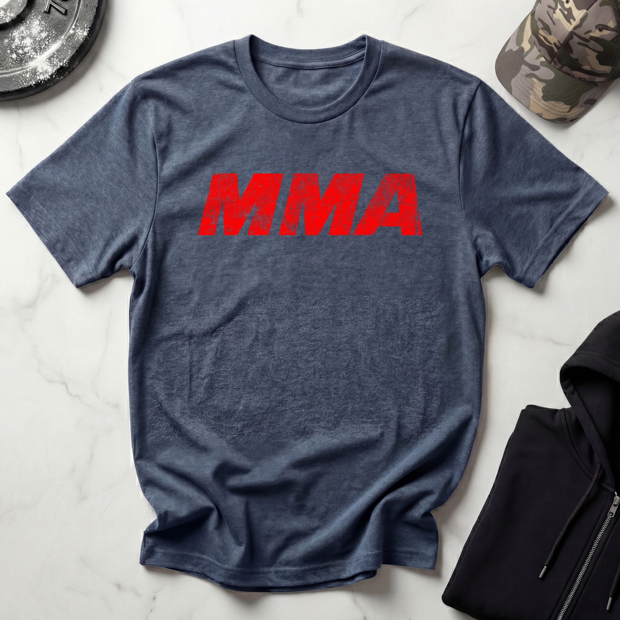 MMA Red Typographic Retro Gym T-Shirt