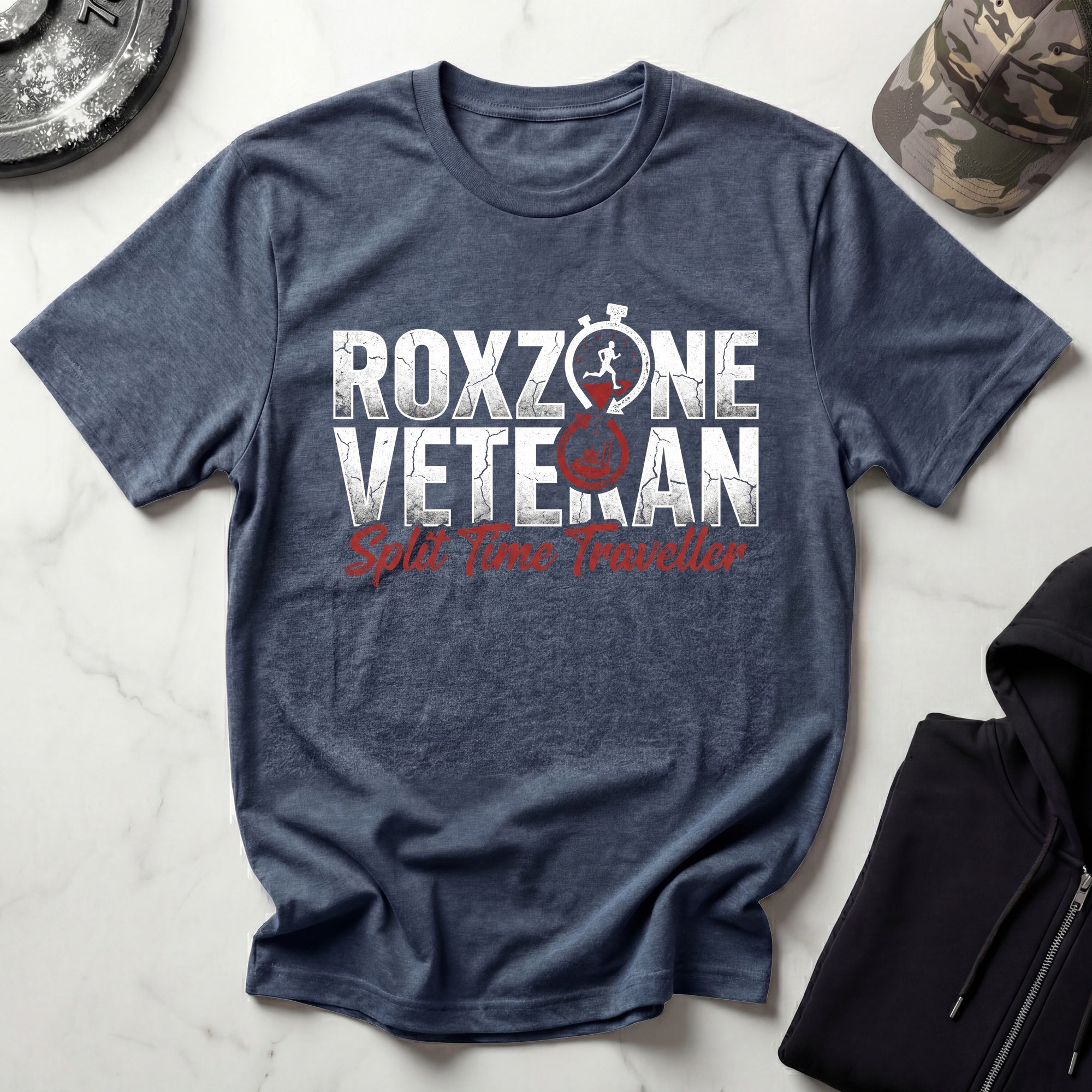 Roxzone Veteran Graphic White Red Gym T-Shirt