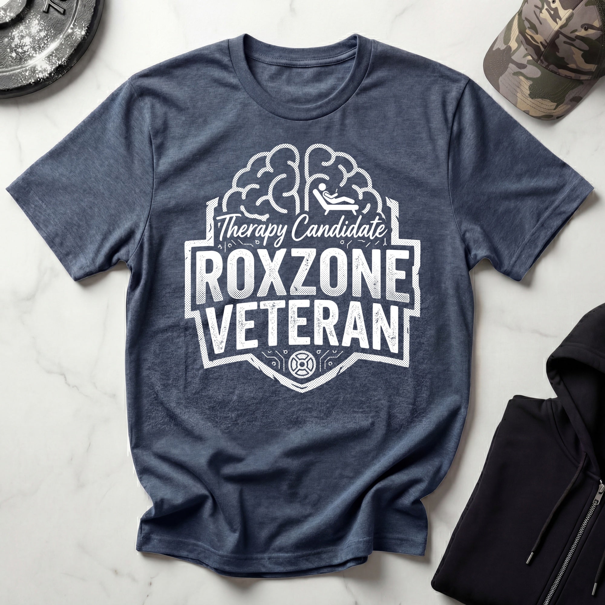 Roxzone Veteran Graphic White Gym T-Shirt
