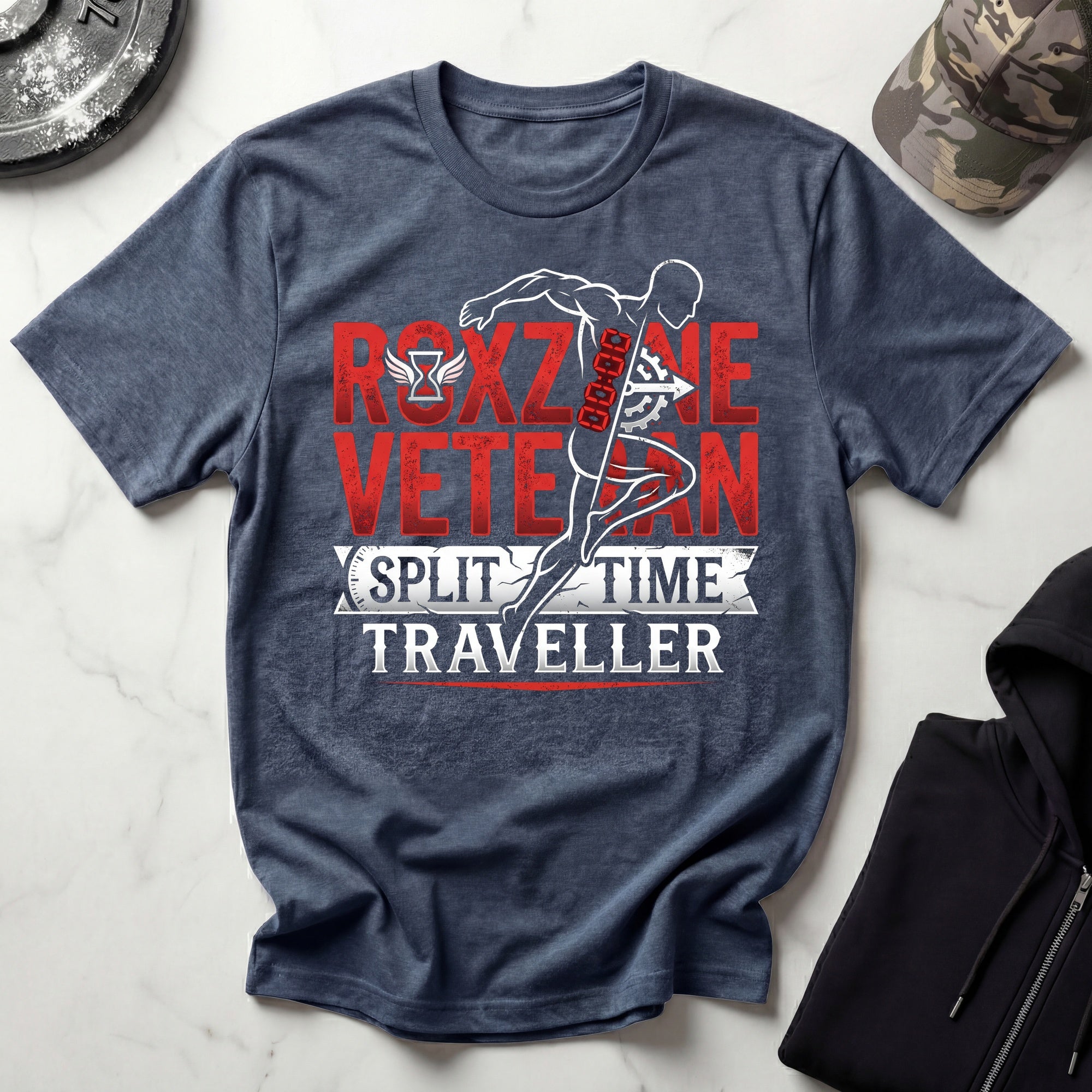 Roxzone Veteran Split Time Traveller Gym T-Shirt