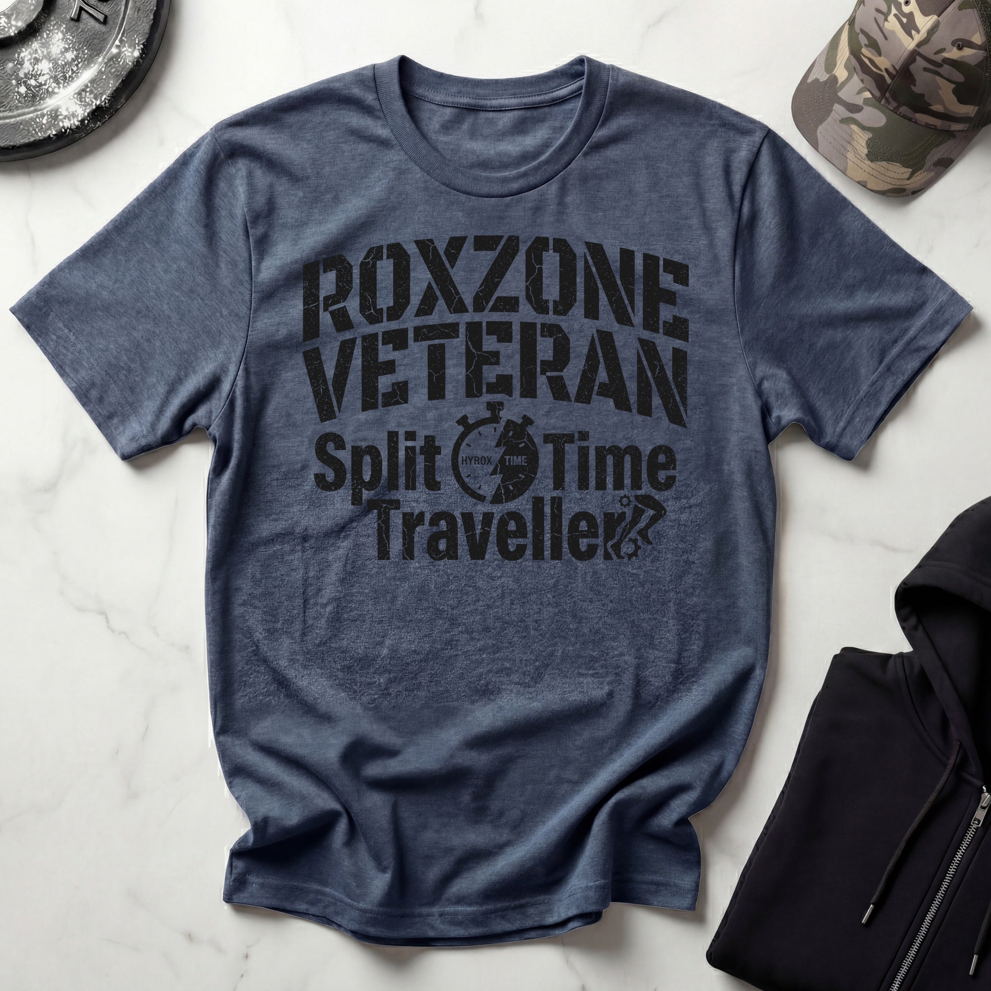 Roxzone Veteran Split Time Traveller Dark Gym T-Shirt