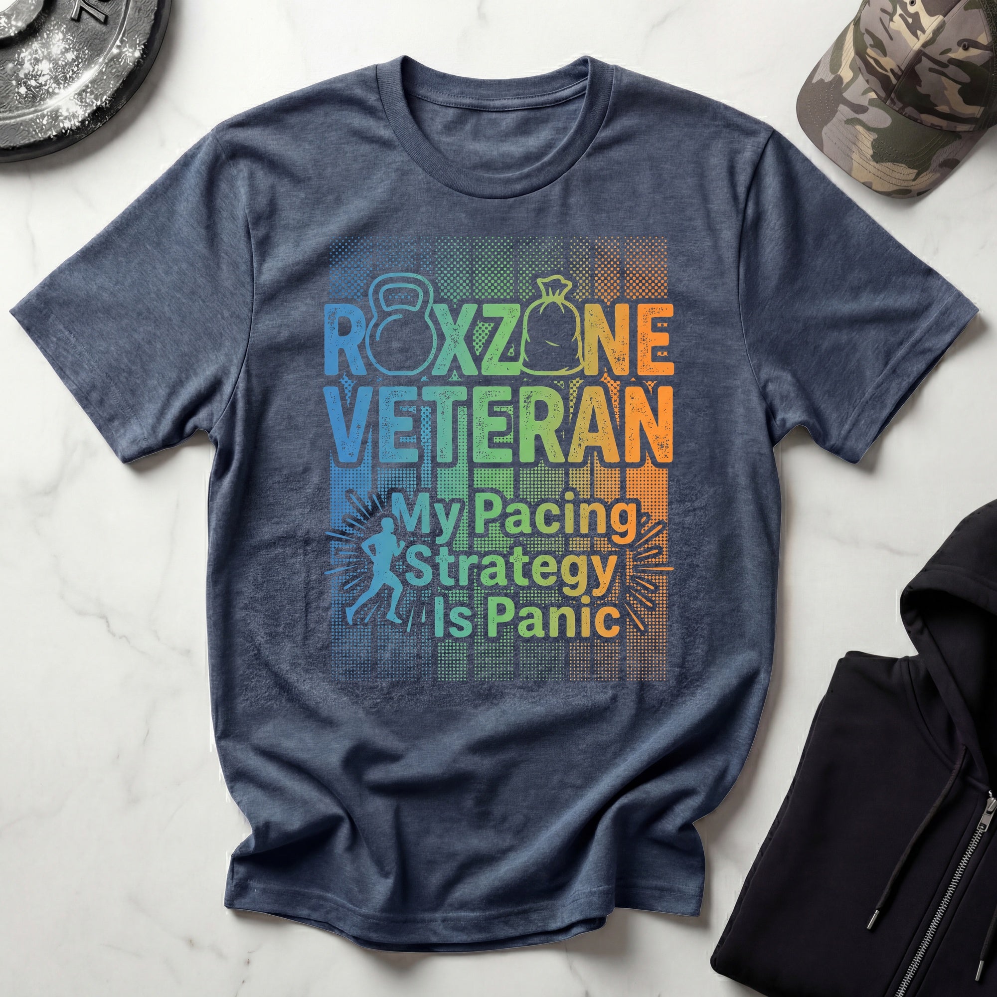 Roxzone Veteran Pacing Stategy Panic Gym T-Shirt
