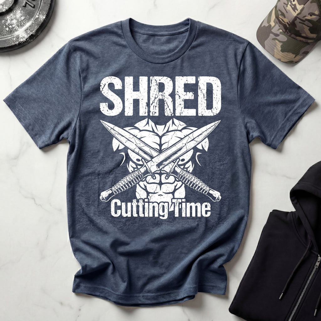 Shred Cutting Time Knife Graphic Vintage Gym T-Shirt