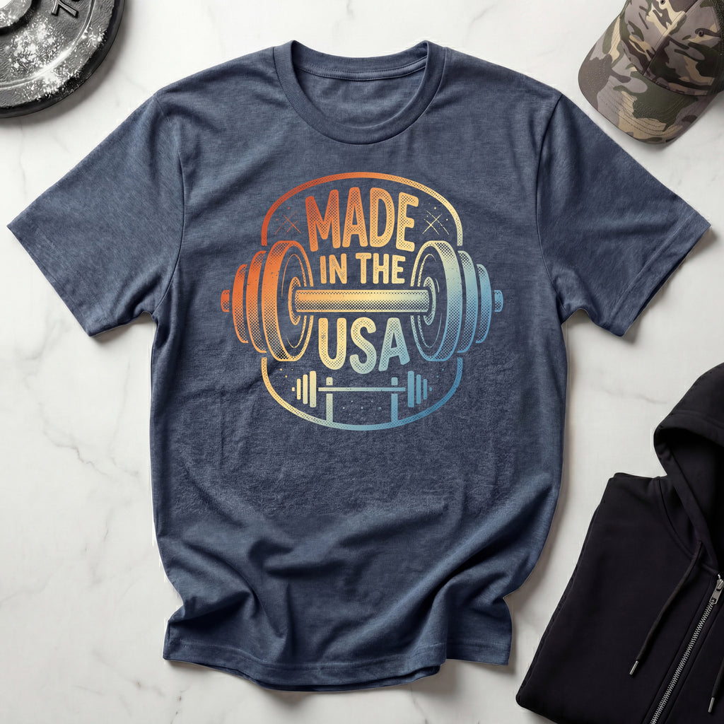 Made In The USA Vintage Print Gym T-Shirt