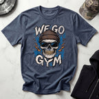 We Go Gym Skull Graphic Vintage Gym T-Shirt