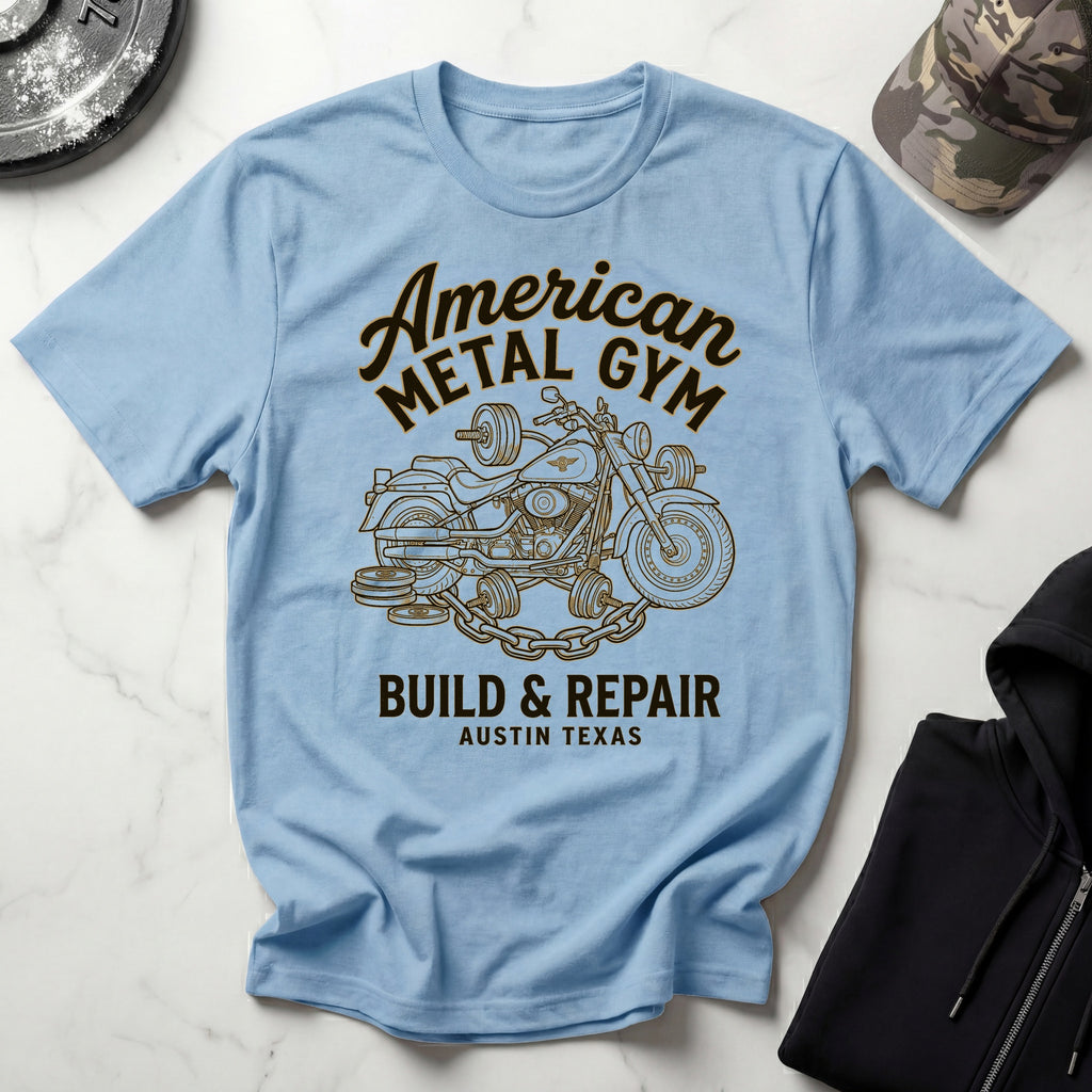 American Metal Austin TX Build and Repair Vintage Graphic Gym T-Shirt